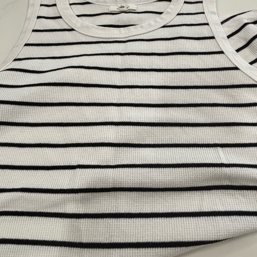Maurices Black and White Striped Tank Top